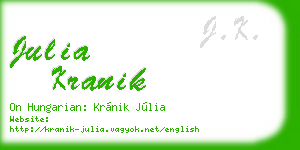 julia kranik business card