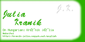 julia kranik business card